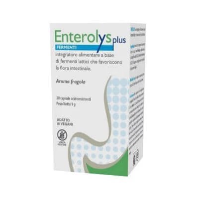 Enterolys plus 30 capsule rezistente la acizi cu aromă de căpșuni