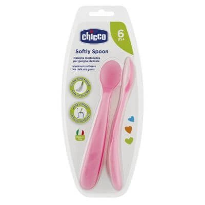 Lingură de silicon Chicco feminin bi pack 6m+