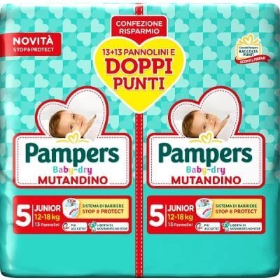 Pampers baby dry panty scutec junior duo 26 bucăți