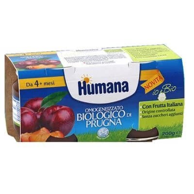 Humana prune organice omogenizate 2 borcane 100 g
