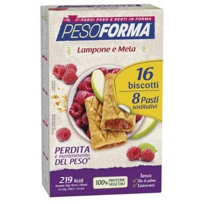 Pesoforma biscuiți cu zmeură și mere 16 biscuiți x 33g 8 înlocuitor de masă