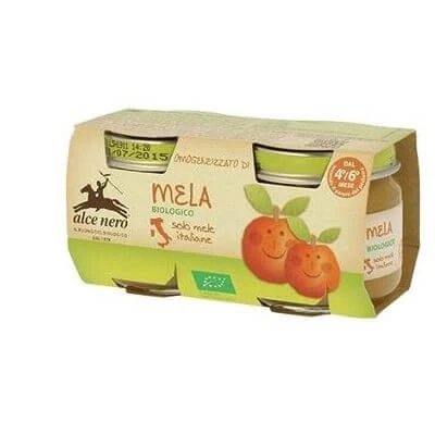 Hrană omogenizată pentru bebeluși măr organic 2 x 80 g