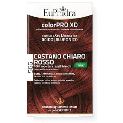 Euphidra colourpro gel colorant pentru păr xd 566 maro deschis roșu 50 ml + activator + balsam + mănuși