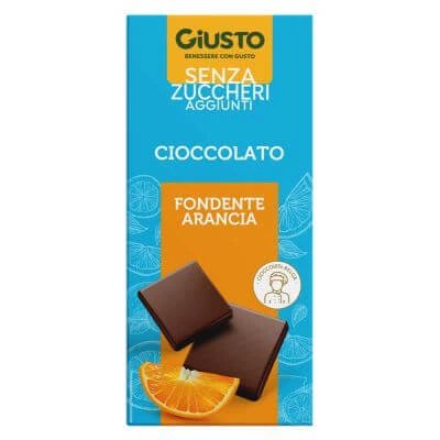 Giusto ciocolată neagră fără zahăr portocală 85 g