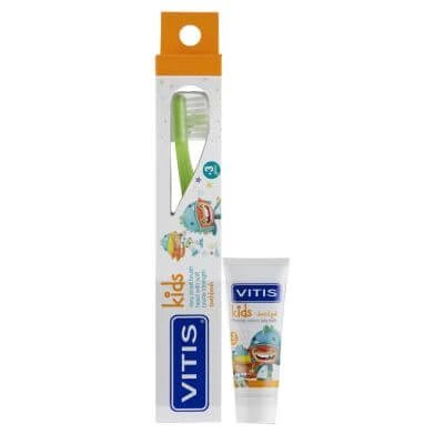 Periuță de dinți pentru copii Vitis + gel 8 ml