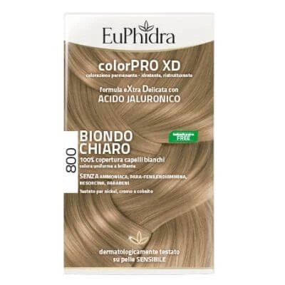 Euphidra colourpro xd 800 gel de colorare a părului blond deschis în sticlă + activator + balsam + mănuși