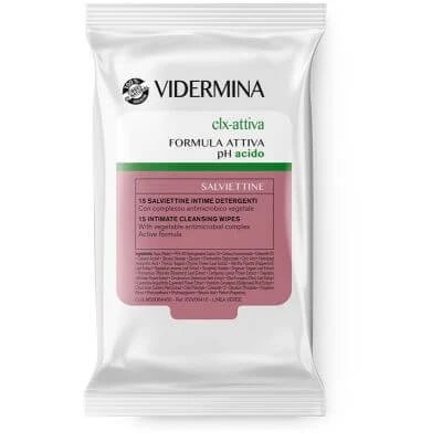 Vidermina clx active 15 șervețele de curățare intimă