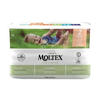 moltex pure & nature mini nappies 3-6 kg mărimea 2 38 bucăți