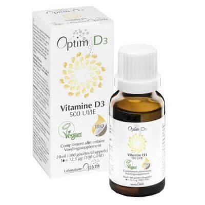 Optim d3 vitamina vegetală 500ui picături 20 ml