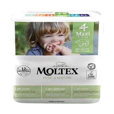 moltex pure & nature maxi nappies 7-14 kg mărimea 4 29 bucăți