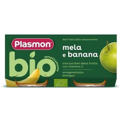 Plasmon organic omogenizat banane mere 2 borcane x 80 g