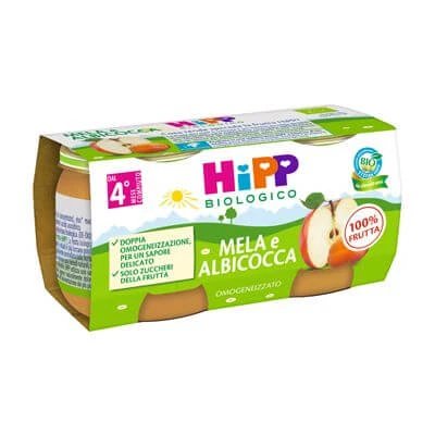 Hipp bio omogenizat caise / mere 2x80 g