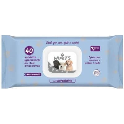 Wipets șervețele pentru curățarea animalelor de companie clorhexidină 40 bucăți