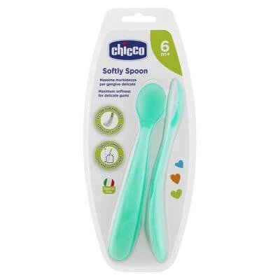 Lingură de silicon Chicco masculin bi pachet 6m+
