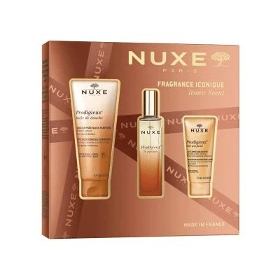 Nuxe coffret prodigieuz parfum 2025 1 prodigieux le parfum 30 ml + 1 prodigieux gel de duș parfumat 100 ml + 1 prodigieux loțiune de corp parfumată 30 ml