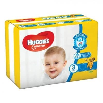 Huggies unistar base 3 scutece 4 pachete de 18
