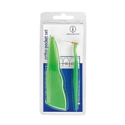 Curaprox cps ortho pocket set 1 set format din 1 bracket uhs 451+cps perii 07/14/18+1 bară de ceară ortodontică