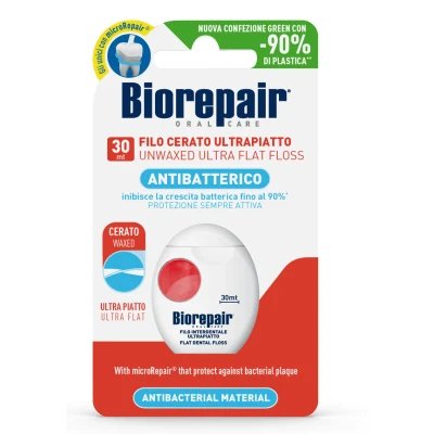 Biorepair îngrijire orală antibacteriană ultra-plat fără ceară ață dentară dinți sensibili 25 + 5 metri