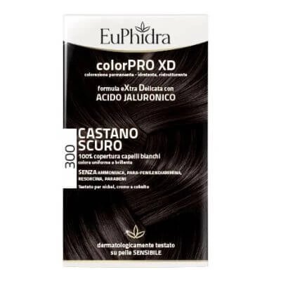 Euphidra colourpro xd 300 gel pentru colorarea părului maro închis în sticlă + activator + balsam + mănuși