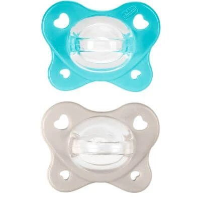 Chicco dual soft suzetă albastru deschis 6-16 luni 2 bucăți
