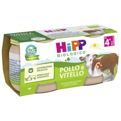 Hipp bio omogenizat pui și vițel 2 bucăți 80 g