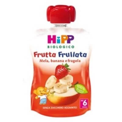 Hipp bio smoothie de fructe mere banane căpșuni 90 g