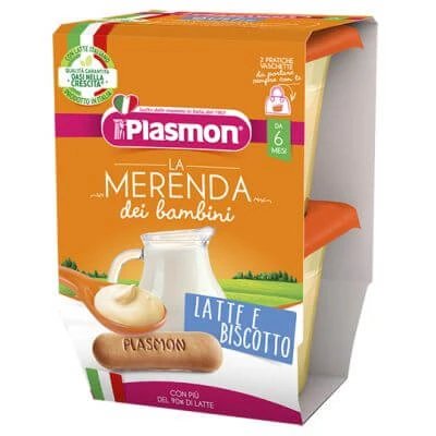 Plasmon la merenda dei bambini biscuit cu lapte aseptic 2 x 120 g