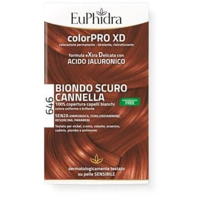 Euphidra colourpro gel colorant pentru păr xd 646 scorțișoară flacon de 50 ml + activator + balsam + mănuși