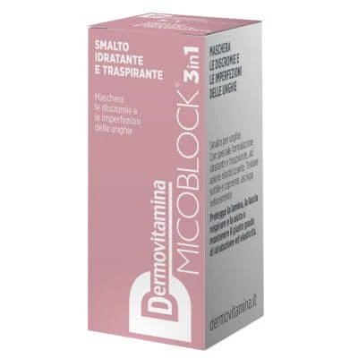 Dermovitamina micoblock 3 în 1 lac de unghii hidratant și respirabil nude 5 ml