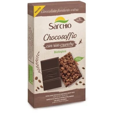 Chocosoffio bar extra ciocolată neagră și orez crocant 3 bucăți 25 g