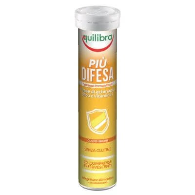 Piu' difesa cu aromă de lămâie 20 comprimate efervescente