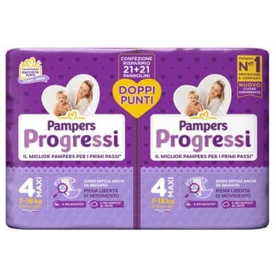 Pampers progrese scutec maxi pachet dublu 42 bucăți