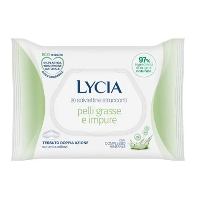 Șervețele demachiante Lycia pentru ten gras și impur 20 bucăți