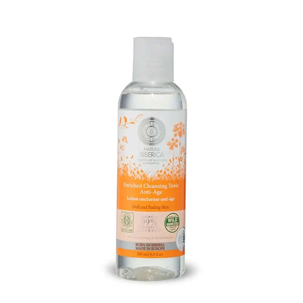 Tonic de curățare Natura Siberica Enriched Anti-Age, pentru pielea obosită și ternă, 200 ml