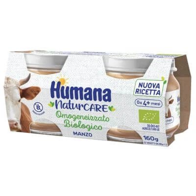 Carne de vită ecologică omogenizată Humana 2 bucăți 80 g