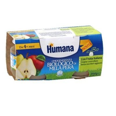 Humana bio omogenizat măr/pară 2 borcane 100 g