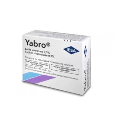 Yabro aerosol hialuronat de sodiu 0,18% soluție pentru nebulizare 10 fiole de 5 ml