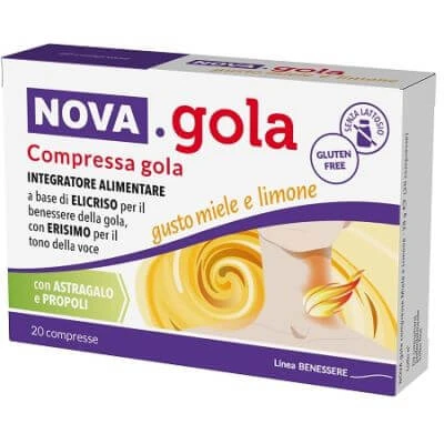 Nova gât miere lămâie 20 comprimate