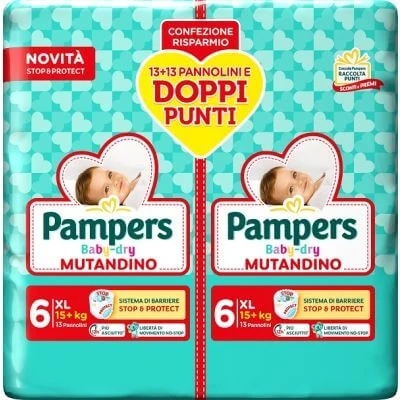 Pampers baby dry lenjerie de corp extra large duo 26 bucăți