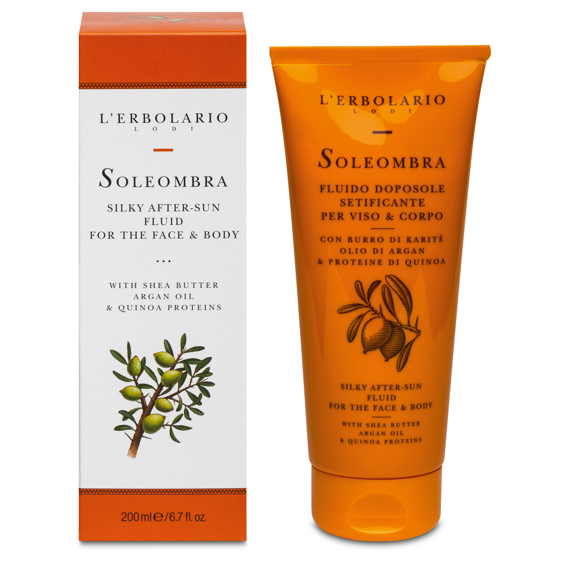 L'Erbolario Fluid Sun dupa plaja cu karite si argan, 200ml