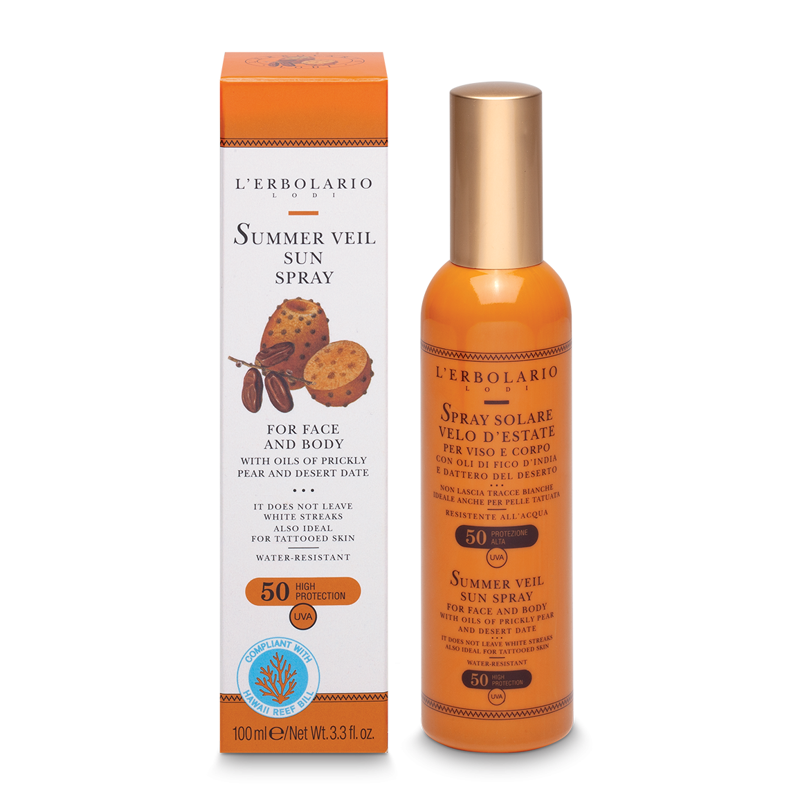 L'Erbolario Spray Sun pentru fata si corp SPF50, 100ml