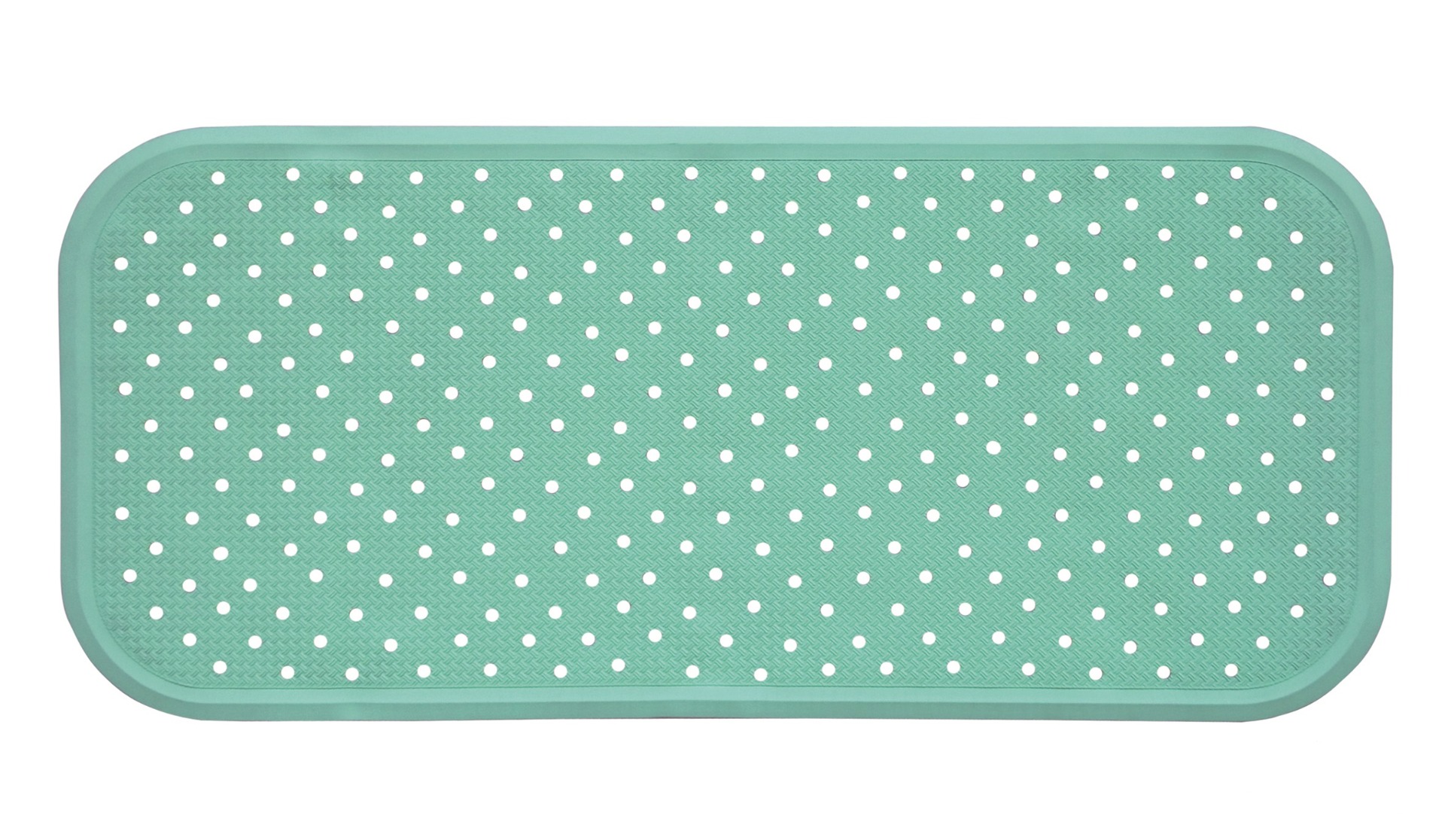 Covoras antiderapant din cauciuc natural pentru cada cu ventuze Verde menta, 76x34 cm, Sanger