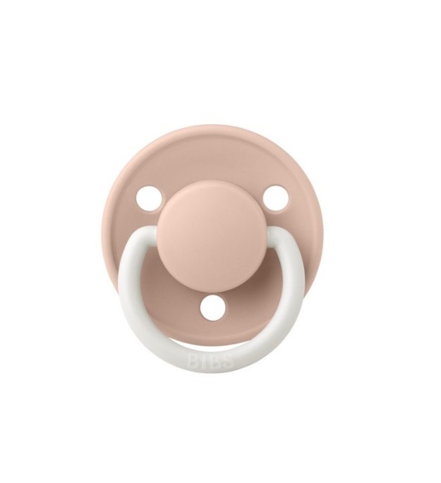 Suzeta fosforescenta din latex cu tetina rotunda 0 luni + Blush De Lux Glow, 1 bucata, Bibs