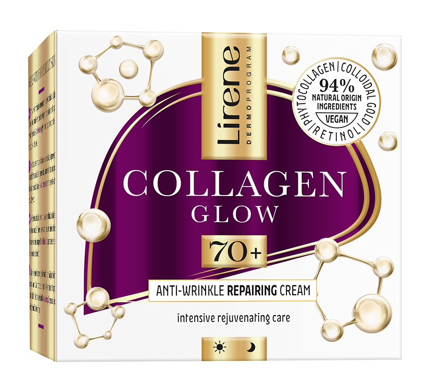Crema anti-rid efect reparator 70+ Collagene Glow, 50ml, Lirene