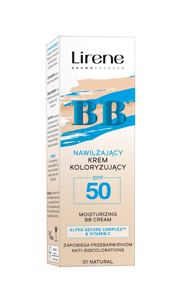Crema BB hidratanta anti-depigmentare cu SPF50 01 Natural, 30ml, Lirene