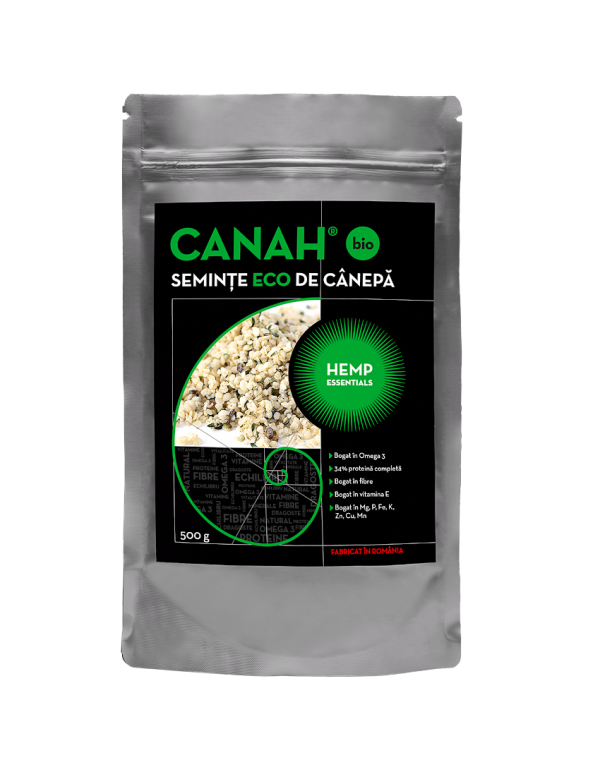 Seminte decorticate de canepa ECO, 500g Canah