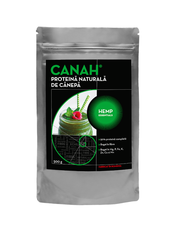 Pudra proteica de canepa, 500g, Canah