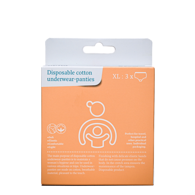 Chiloti de unica folosinta din bumbac XL, 3 bucati, Apfia Care