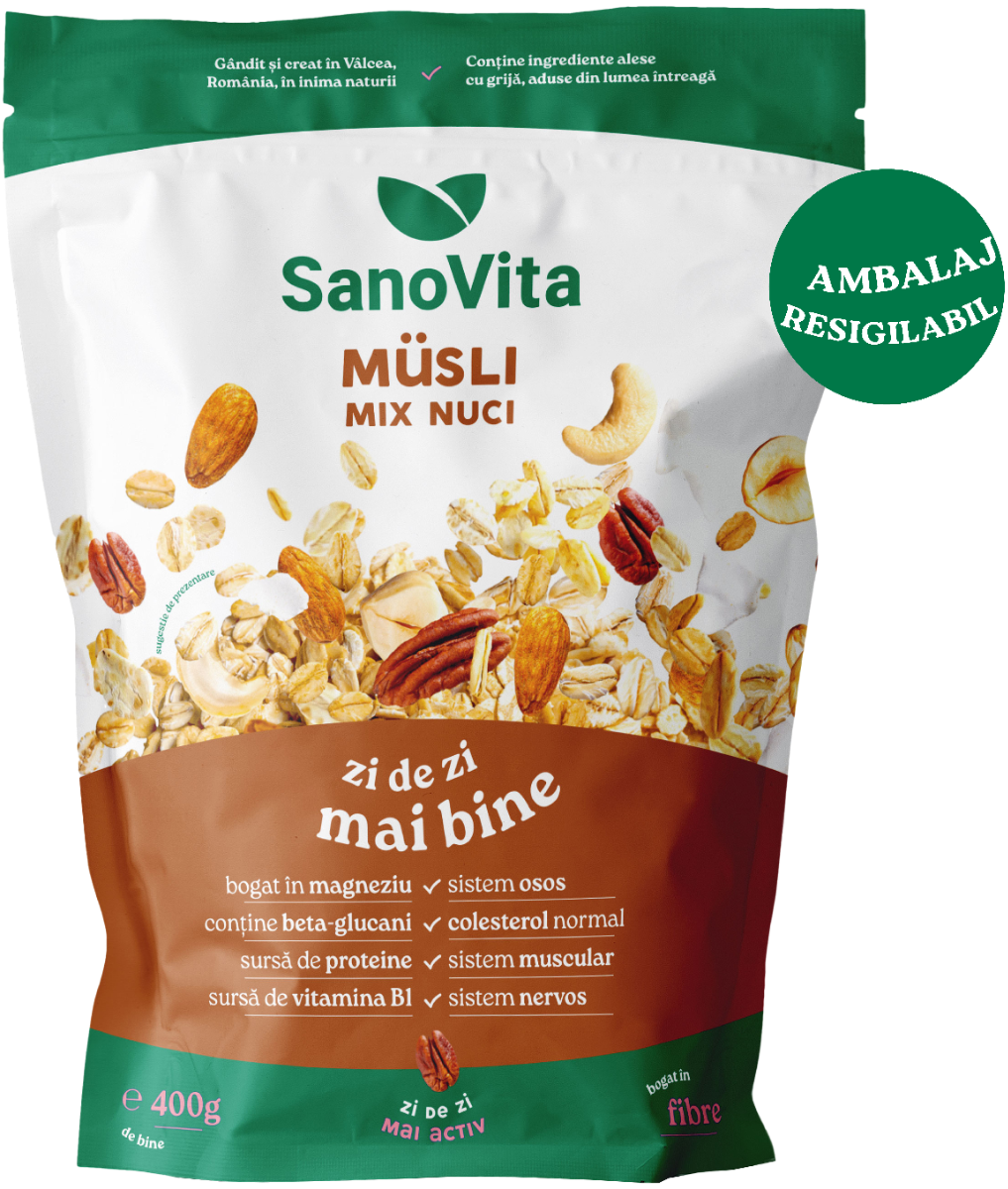 Musli cu mix de nuci, 400g, SanoVita