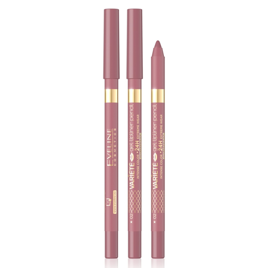 Creion de buze gel Variete Gel Matt Waterproof No.2 Pinkish, 1.3g, Eveline Cosmetics